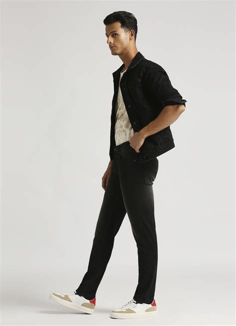 Vapour Low Rise Tapered Black Jeans | Pepe Jeans India