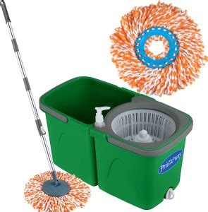 Primeway Twin Bucket 360 Rotating Spin Floor Cleaning Mop with 2 ...