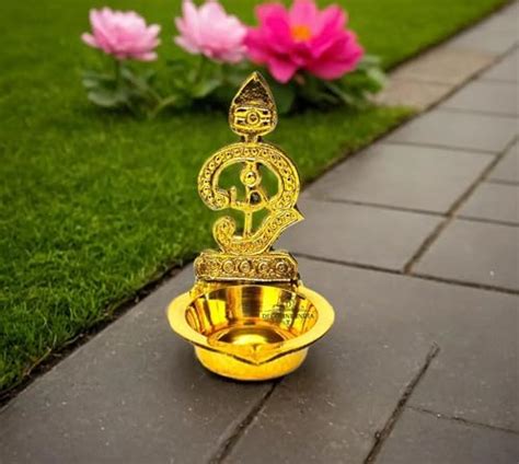 Buy Decoline India Brass OM Diya (Set of 1) | Murugan Vel Diya | OM ...
