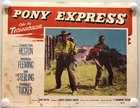 ORIGINAL LOBBY CARDS - PONY EXPRESS - 1953 - set of 8 - Charlton Heston ...