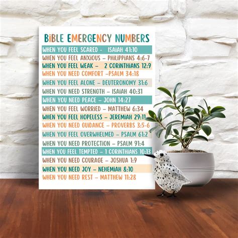 Bible Emergency Numbers Printable, Emergency Bible Numbers, Emergency ...
