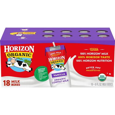 Horizon Organic 1% Lowfat Uht Vanilla Milk 8 oz Cartons - Shop Milk at ...