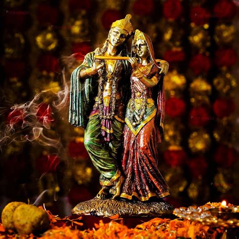TIED RIBBONS Lord Radha Krishna Statue - Hindu God Sculpture for India ...
