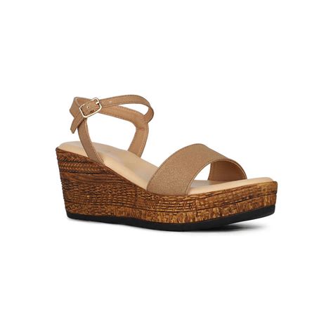 Buy Inc.5 Women Beige Solid Round Toe Party Wear Wedge Heel Sandals Online