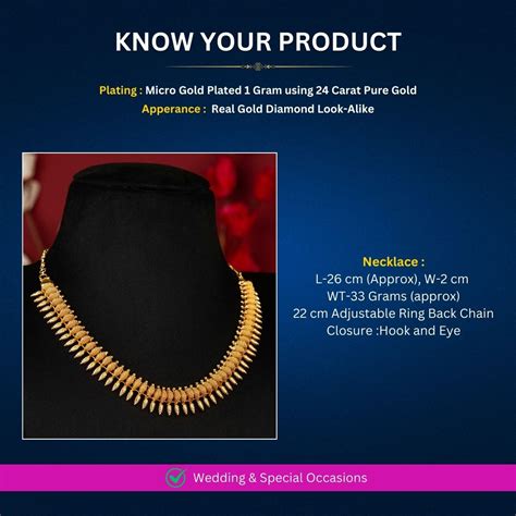 Sasitrends Traditional Kerala Mullapoo Micro Gold Plated Necklace