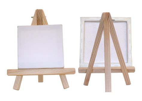 WALL ARTE MALL 6 Inch Wooden Mini Tripod Easel Stand with Canvas Sheet ...