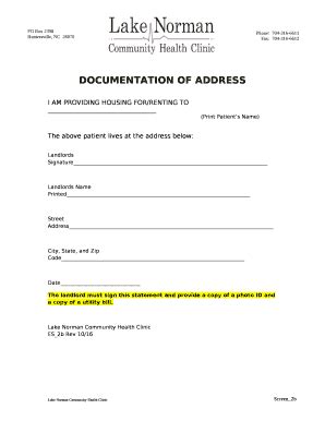 DOCUMENTATION OF ADDRESS Doc Template | pdfFiller