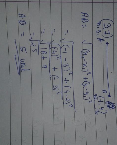 distance of the point whose ordinate is 3 and abscissa is 7 from the ...