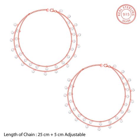Buy Rose Gold Layered Queen's Anklet Online at Best Prices – GIVA Jewellery