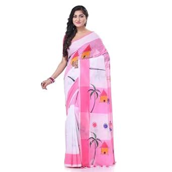 Buy dB DESH BIDESH Women`s Bengal Handloom Pure Cotton Saree Tribal ...