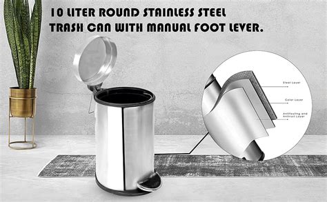OPR Stainless Steel Round Pedal Dustbin with Soft-Close Lid And Foot ...