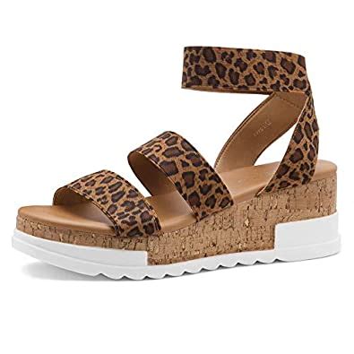 Shoe Land DIRASSA Women's Open Toe Ankle Strap Platform Wedge Sandals ...