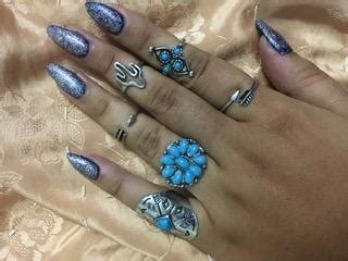 Shining Diva Fashion Silver Bohemian Set of 9 Midi Finger Rings for ...