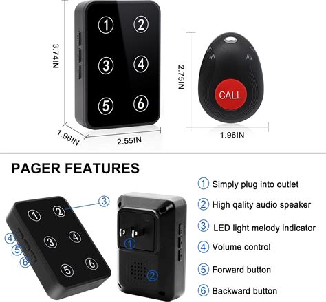 Buy CallToU Caregiver Pager Wireless Call Button Nurse Call System ...