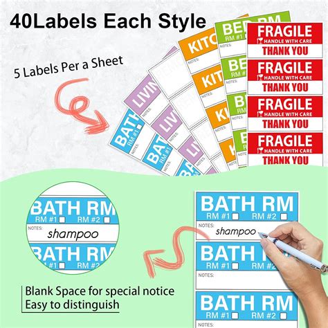 Buy Yoget 42x90mm Large Home Moving Labels for Apartment Moving, 4 ...