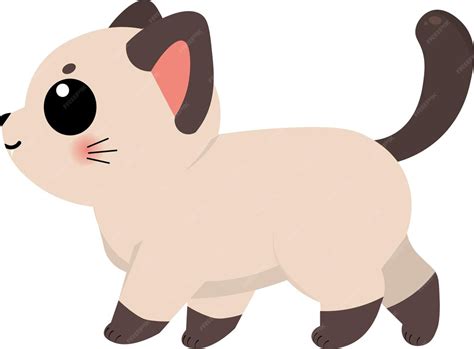 Cute siamese cat clipart for designer backgrounds textures | Premium AI ...