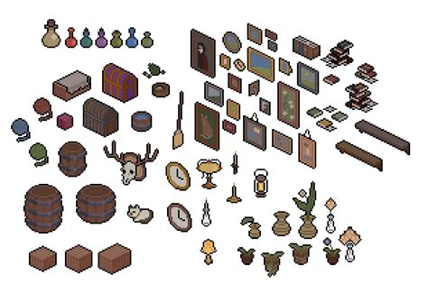 Cozy Cabin Interiors - Isometric Pixel Art Assets by sythpixie
