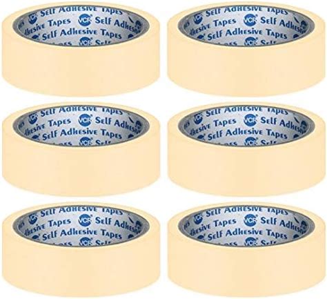 VCR Masking Tape - 20 Meters in Length 24mm / 1" Width - 6 Rolls Per ...