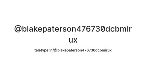 @blakepaterson476730dcbmirux — Teletype