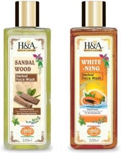 H&A Whitening Facewash and Sandalwood Herbal FaceWash Combo Pack of 2 ...