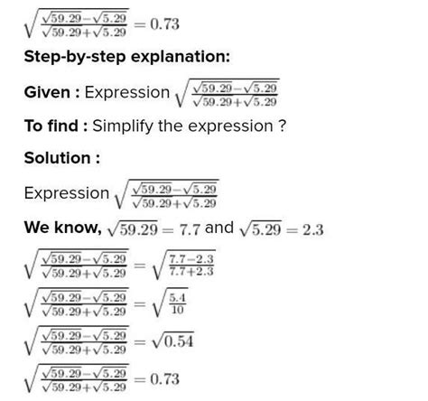 find the square root of 59.29 explain step by step plz - Brainly.in