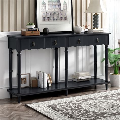 Black Living Room Console Table