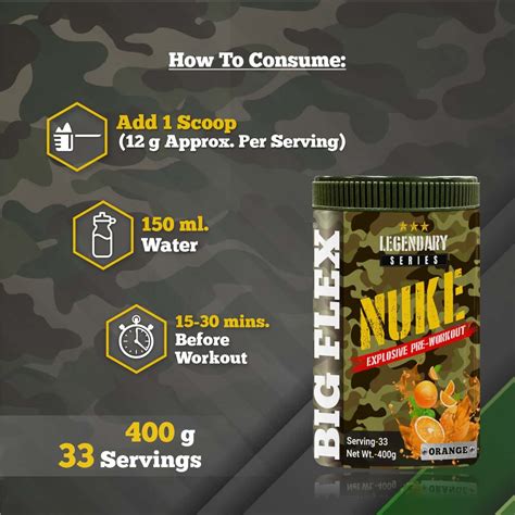 Buy BIGFLEX PRE-WORKOUT NUKE (ORANGE) (400GM) Online & Get Upto 60% OFF ...