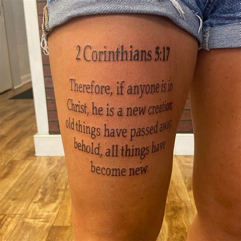 Bible Verse Thigh Tattoos