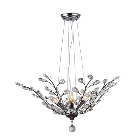 Whse of Tiffany P1680-4 Ruth 4-Light Crystal Leaves Pendant, 21 ...