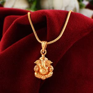 NAVYA ART God Ganpati Locket Ganesh Ji Pendant With Gold Chain for ...