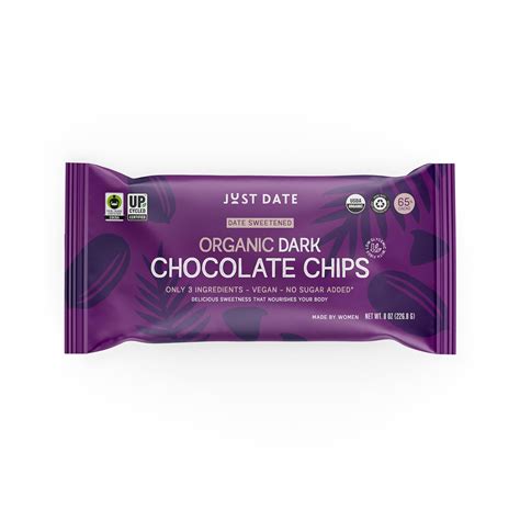 Amazon.com: Just Date Organic Date Sweetened Dark Chocolate Chips / 65% ...