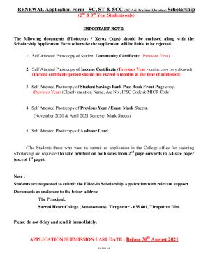 Fillable Online www.studocu.comindocument2020-21-SC-ST-Renewal ...