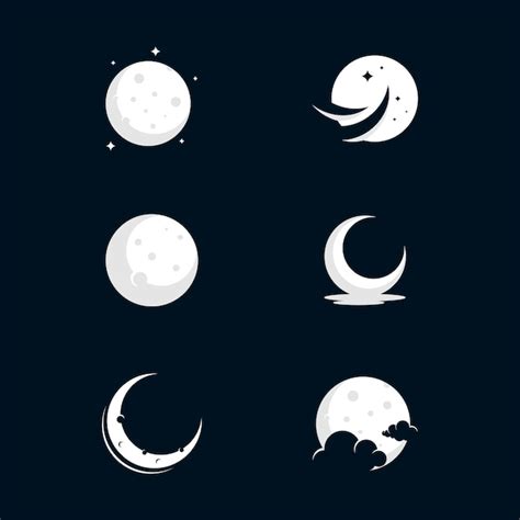 Modelo de ilustração do projeto do ícone do vetor da lua | Vetor Premium