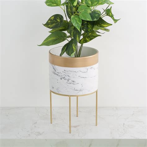Buy Eternity Marbled Planter with Stand from Home Centre at just INR 899.0