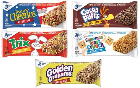 Cereal Bar Variety Pack - Team Cheerios, Trix, Cocoa Puffs, Cinnamon ...
