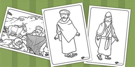 The Good Samaritan Coloring Sheets (profesor hizo) - Twinkl