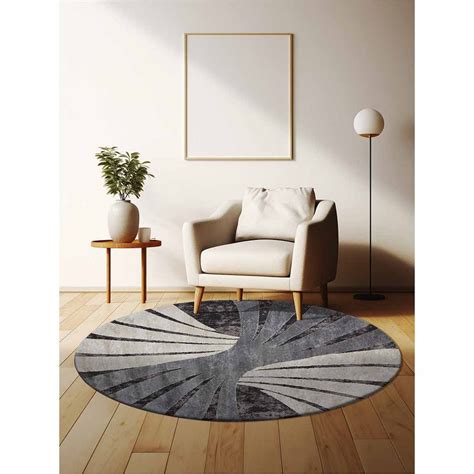 Buy OBSESSIONS Polypropylene Grey Oval Shape Carpet (5X7 Feet) Online