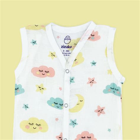 Cotton Muslin Jablas / Jhablas for Newborn- 🌥️Clouds & Stars – zizuka