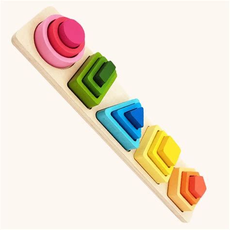 Wooden Sorting And Stacking, Shapes stacker - MyLittleTales