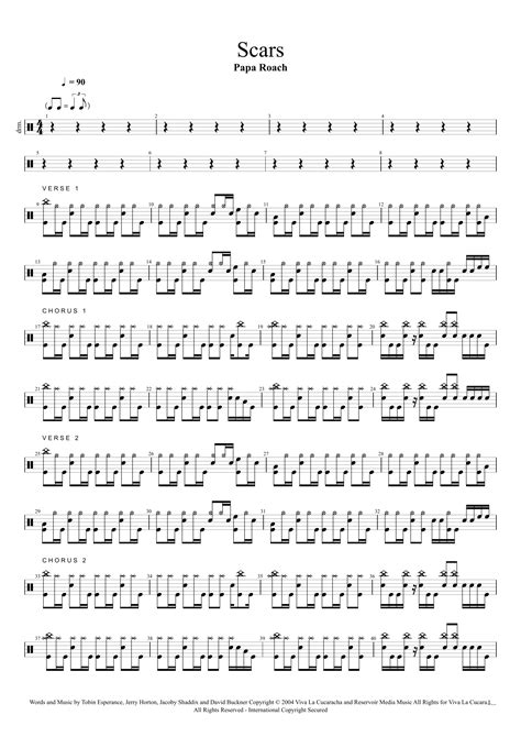 Scars (arr. Cyril Mayer) by Papa Roach Sheet Music for Drums at Sheet ...