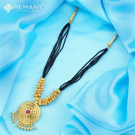 Traditional Maharashtrian Kolhapuri Mangalsutra Big Ghas Saj Veni – itisaaj