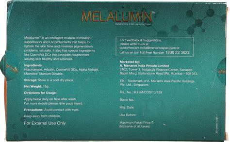 Buy MELALUMIN TUBE OF 15GM DEPIGMENTING CREAM Online & Get Upto 60% OFF ...