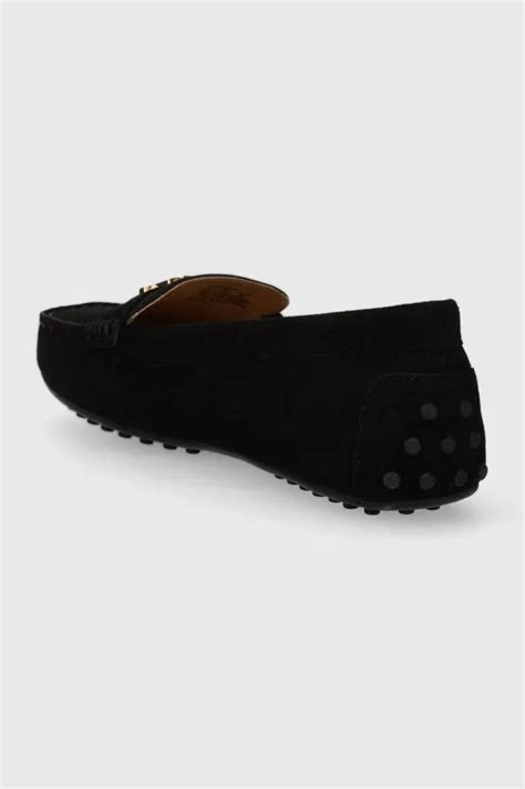 Lauren Ralph Lauren mokasyny zamszowe Barnsbury damskie kolor czarny na ...
