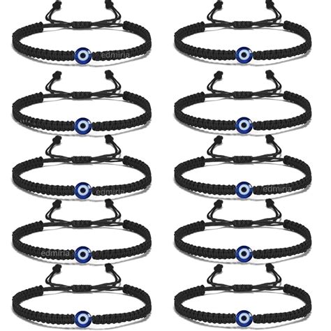 Buy EDMIRIA Evil Eye Turkey Eyes Bead Nazar Dhaga Black Red Blue Thread ...