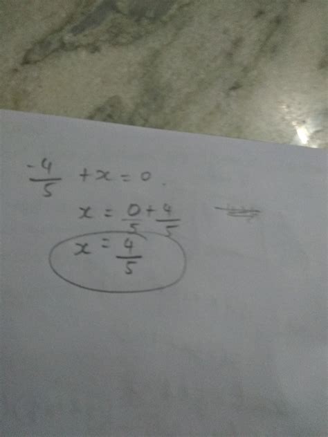 Sum of two rational number is 0, if one of them is - 4 / 5, then other ...
