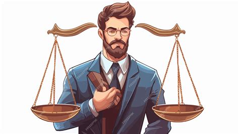 Professional man lawyer holding scale of justice in cartoon vector ...