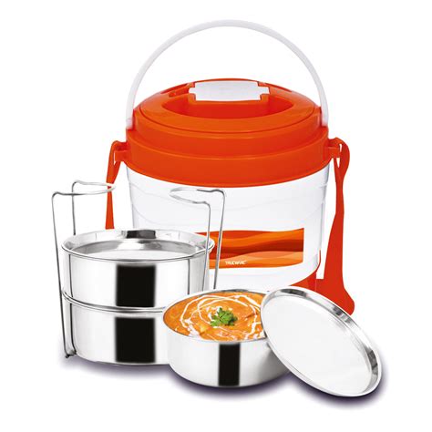 Marina 3 Lunch Box With 3 Steel Container, 300 Ml X 3 Orange – Trueware ...