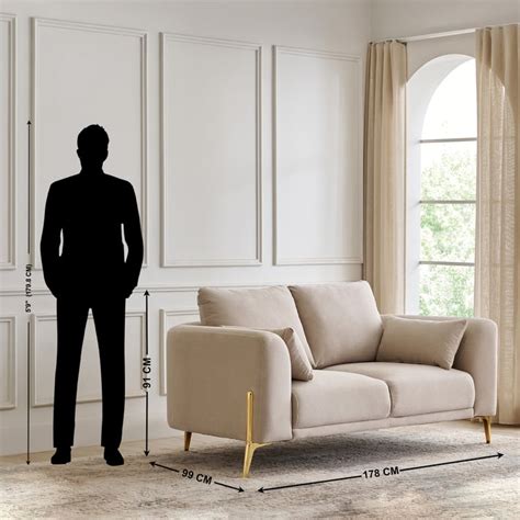 Buy Modern Radiance NXT Fabric 2-Seater Sofa with Cushions - Taupe from ...