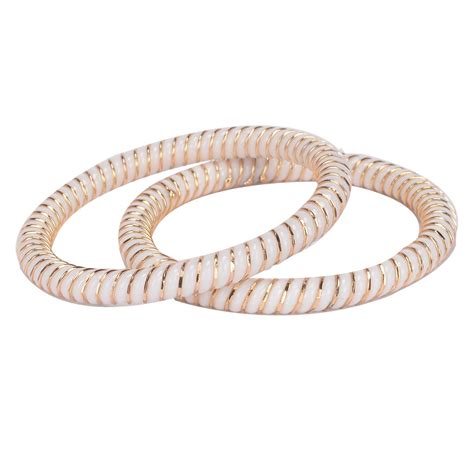 Buy CITY GOLD Manikya White Copper Gold Plated Bangle Set for Women at ...