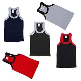 Buy Kids Basket Baby Boys 100% Pure Cotton Multicolor Rib Vest ...